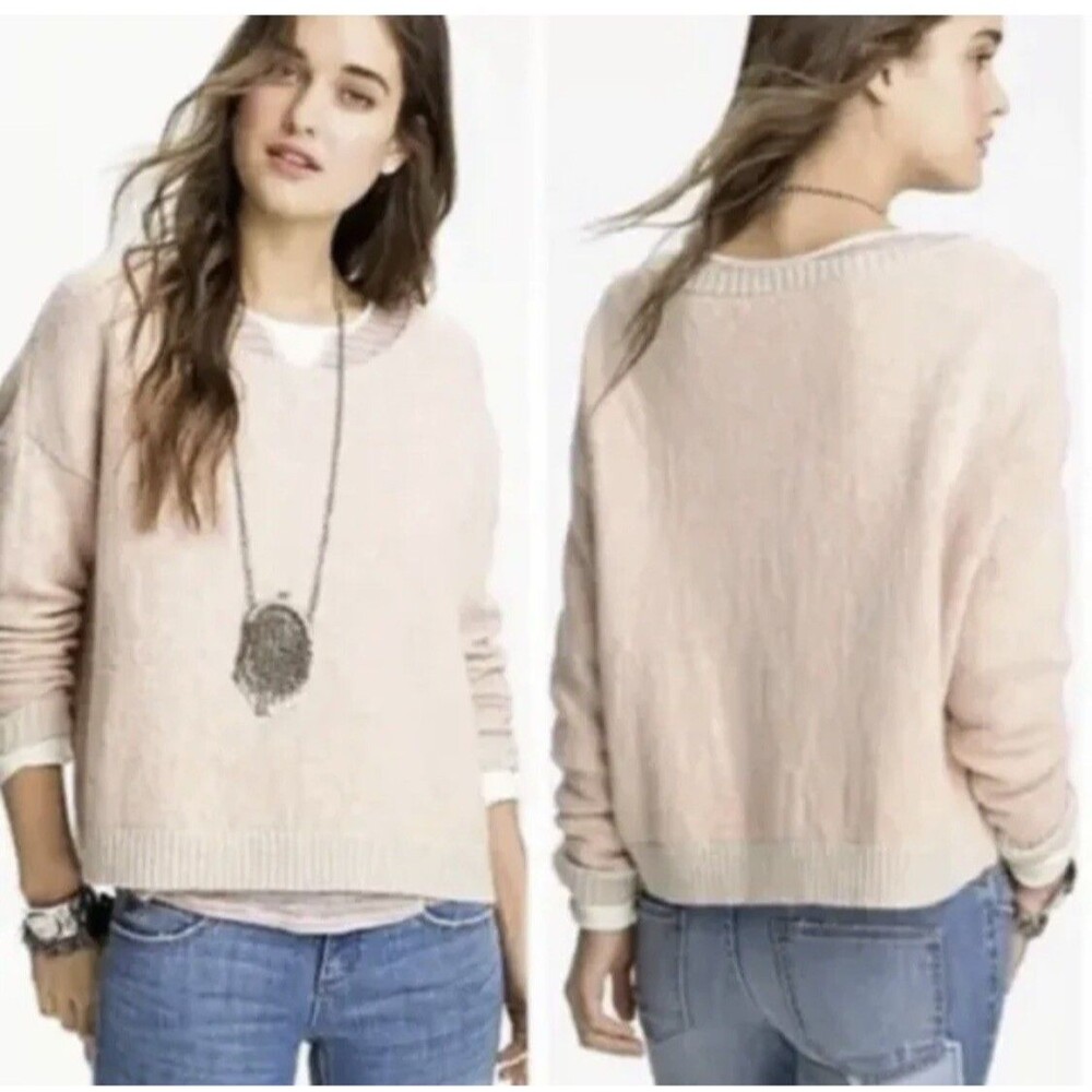 Free People Women’s Cheetah Print Sweater Size Medium Alpaca Wool Blend Knit Top